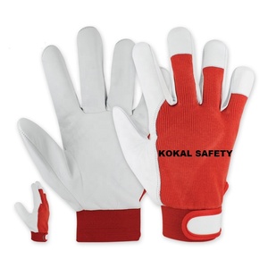 Gants de travail en cuir, gants de jardinage, gants de montage, gants d'assemblage - Gants de sécurité antidérapants, ignifuges, anti-coupures, en cuir de chèvre sur le devant - Product Image 4