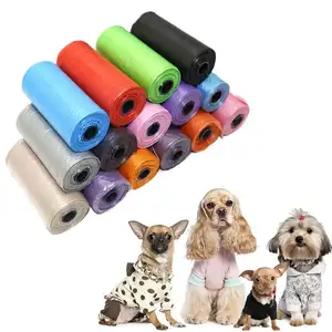 Bolsas respetuosas con el medio ambiente, bolsa plana para caca de perro, bolsa de basura degradable para mascotas, plástico biodegradable, comida personalizada, HDPE