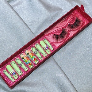 Prensa <span class=keywords><strong>de</strong></span> lujo en las <span class=keywords><strong>uñas</strong></span> <span class=keywords><strong>Kit</strong></span> <span class=keywords><strong>de</strong></span> <span class=keywords><strong>uñas</strong></span> <span class=keywords><strong>de</strong></span> Punta francesa larga brillante hecho a mano para mujeres Forma <span class=keywords><strong>de</strong></span> bailarina Suministro <span class=keywords><strong>de</strong></span> etiqueta privada OEM - Product Image 4