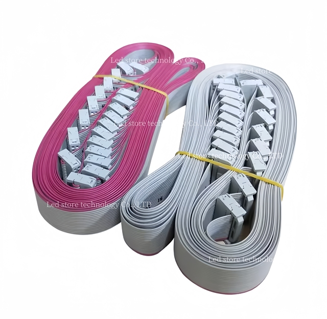 16-Pin Pure Copper FC Grey Connection Data Cable 40cm LED Display Line PVC 16P Finished Printing Screen Transmission 2.54mm