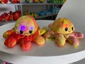 Polpo reversibile personalizzato peluche giocattolo morbido cartone animato bambola PP cotone riempimento simpatici animali di peluche per il compleanno - Product Image 4