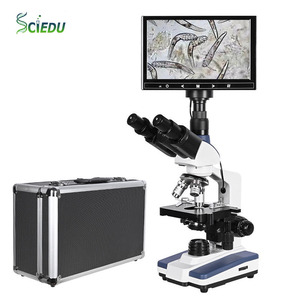 Microscopio Digitale Binoculare SCIEDU con Schermo LCD da 9 Pollici, Oculare Elettronico da 5MP, Luce LED e Display LCD per <span class=keywords><strong>Laboratorio</strong></span> Medico - Product Image 1