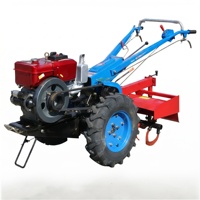Tractor Agrícola Compacto con Motor de 8HP, Caja de Cambios, Cultivador Rotatorio de 28 Cuchillas, Batería de 12V 70Ah