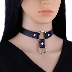 Nuova collana con colletto pendente in pelle sintetica personalizzata punk O <span class=keywords><strong>girocollo</strong></span> con cinturino per clavicola da donna - Product Image 2