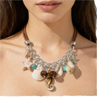 Nouveauté en gros : Colliers bohèmes coquillages et conques, style vacances à la plage, chaînes de clavicule et accessoires assortis pour les voyages.