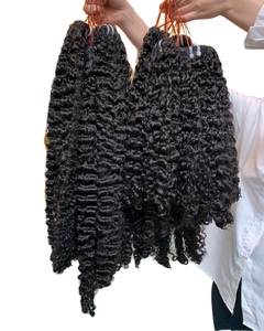 Extensions de cheveux naturels vietnamiens Remy en lots et perruques, longueur étirée de 14 pouces, frontal HD avec tissage de cheveux bouclés style birman - Product Image 3