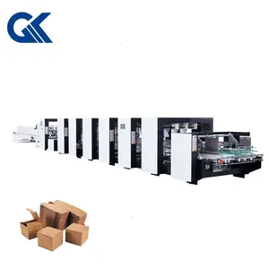 GAOKE wine box carton box crash lock bottom pizza 4 6 corners double line folding gluing pasting machine(GK-1200-PCS-S)