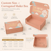 Boîte à fleurs séchées pliante personnalisée élégante sur mesure, boîte en carton ondulé Kraft Caja De Regalo avec logo, emballage
