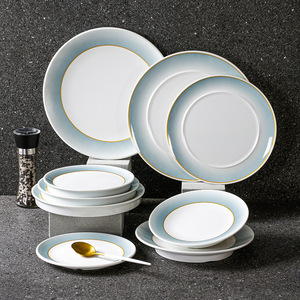 Xiangyuan <b>melamine</b> tableware <b>plates</b> for commercial restaurants and hotels, imitation porcelain dishes, creative round <b>plates</b>, - Product Image 1