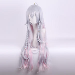 Perruque synthétique Ainizi 70 cm Body Wave Ombre argent rose pour cosplay, personnage de Kagura <span class=keywords><strong>Nana</strong></span> - Product Image 5