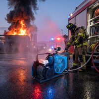Compresseur d'air pour la lutte contre les incendies, compresseur d'air portable 100L 30 bars, pompe de remplissage de bouteilles de respiration SCBA, unité mobile sur roues