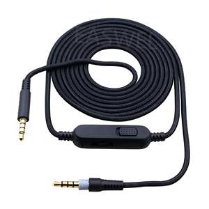 Black Audio Cable 3.5mm Aux Volume Control Inline Mute for <strong>HyperX</strong> <strong>Cloud</strong> <strong>Alpha</strong> - Product Image 5