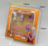 Ensemble de maquillage pour enfants mignon et amusant avec vernis à ongles liquide à base de plantes et palette de fards à paupières scintillants - Écologique et non toxique