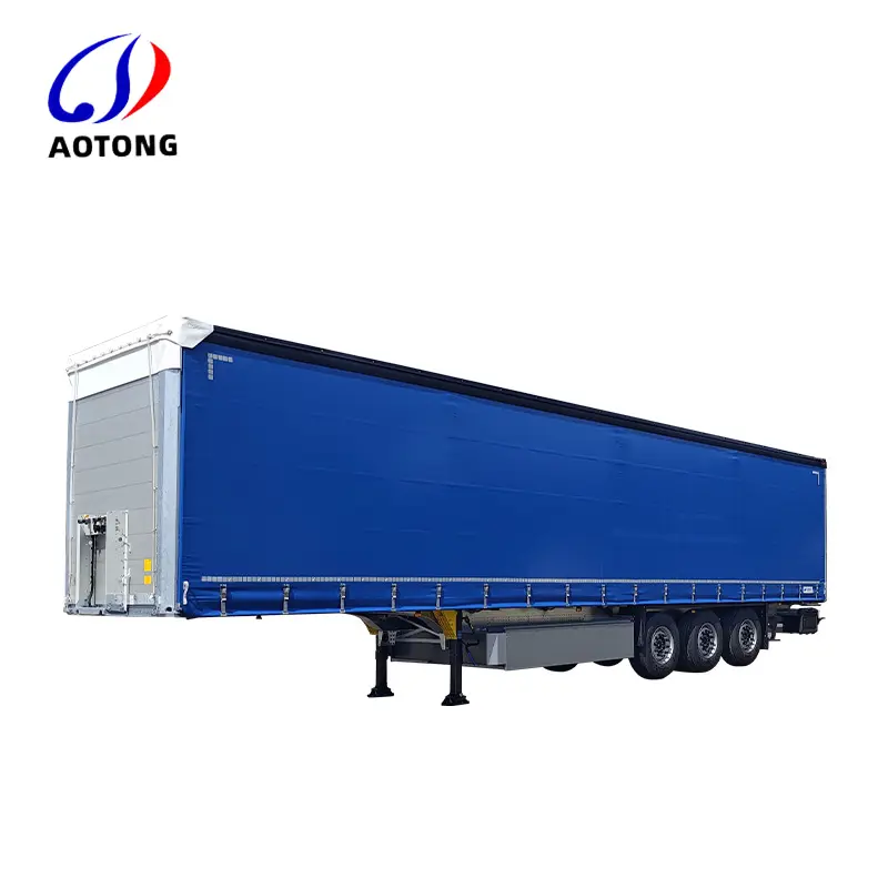 China 3 Axles 60 tons Cargo Transport Trailer Curtain side Dry Van Box Trailer