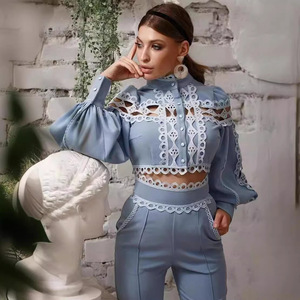 Women's <b>White</b> <b>Lace</b> Jumpsuit Two Piece Set High Waist Tummy Control Shapewear Casual Party Wear - Product Image 3