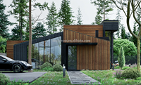 Maison modulaire flexible à 2 étages, cottage, 3 chambres, 3 salles de bain, résidence moderne préfabriquée, duplex, villa de luxe prête à l'emploi