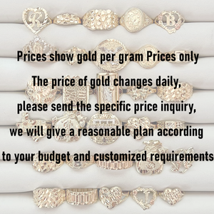 मूल फैक्टरी थोक मूल्य कस्टम 10k 14k 18k ठोस वास्तविक सोने की खोपड़ी नग्गेट रिंग मैन महिला नग्गेट - Product Image 4