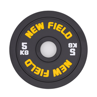 Plaques de poids professionnelles Powerlifting en acier calibré avec surface de revêtement en poudre noire pour organisateur de compétition de gymnastique