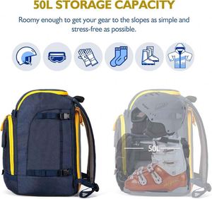 Muestra gratuita, mochila de exterior personalizada de fábrica, venta al por mayor, bolsa personalizada para botas de esquí, mochila para botas de esquí - Product Image 4