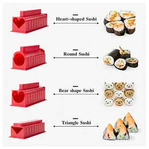 Mydays - Kit completo para fazer sushi, kit completo de molde para fazer sushi, formato de coração, 10 peças, para fazer sushi DIY, em formato de prensa doméstica, edição de luxo