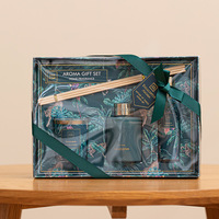 Coffret Cadeau LANJO 2026 – Bougie Parfumée en Cire de Soja, Diffuseur à Bâtonnets et Spray d'Ambiance Personnalisables – Thème Bouquet Saint-Valentin, Noël et Nouvel An