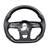 Volant sport en fibre de carbone pour modèles Audi A3/A4/A5/A7/RS équipé de boutons et de palettes de changement de vitesse