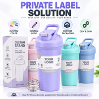 Gourde isotherme shaker en acier inoxydable sans BPA, mélangeur de protéines isolé pour la salle de sport, les activités de plein air et les voyages, 24 oz