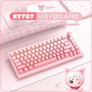 Clavier mini pour ordinateur ONIKUMA MT707, trois modes, 2.4G, interrupteurs Mint, RGB, ABS moulé par injection, 82 touches, personnalisable - Product Image 2