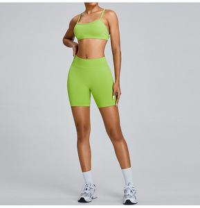 Wholesale Thin Strap Sports Bra Adjustable Crisscross Back Padded Backless Yoga Crop Top Low Impact Pilates Running Fitness Bra - Product Image 4