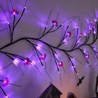 Lumière LED en rotin pour Halloween, ambiance d'horreur pour le Festival des Fantômes, lumière de simulation d'araignée et de chauve-souris, étanche pour l'extérieur, à intensité variable
