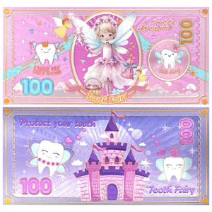 Spedizione gratuita Anime cartone animato <span class=keywords><strong>fatina</strong></span> <span class=keywords><strong>dei</strong></span> denti per bambini Souvenir regalo in plastica lamina d'argento placcato banconota - Product Image 1