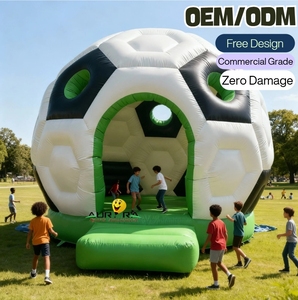 Castillo Inflable Comercial <span class=keywords><strong>de</strong></span> Alquiler, Castillo Hinchable para Niños con Tobogán, Diseño <span class=keywords><strong>de</strong></span> Fútbol, Moonwalk - Product Image 1