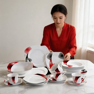 ชุดอาหารค่ำพอร์ซเลน HARVIT ลดราคาพิเศษ 47 ชิ้น ชุดเซรามิคทรงตัว <span class=keywords><strong>S</strong></span> สำหรับงานเลี้ยง - Product Image 5