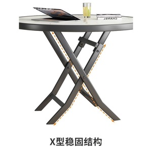 Folding Marble Top Dining <b>Table</b> Square And <b>Round</b> Metal Legs Portable Outdoor Small Size Foldable Modern Design - Product Image 4