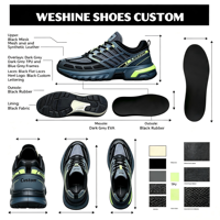 Chaussures de sport décontractées pour hommes, respirantes, en maille, à lacets, antidérapantes, pour la randonnée en plein air, vente en gros