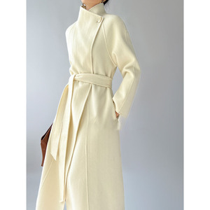 Cappotto <span class=keywords><strong>in</strong></span> cashmere a doppia faccia con colletto di fascia alta da donna nel paragrafo lungo 2022 autunno e inverno nuovo temperamento <span class=keywords><strong>tweed</strong></span> <span class=keywords><strong>in</strong></span> lana allacciata - Product Image 3