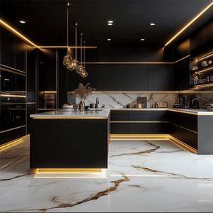 Modern Style Kitchen Island <b>with</b> Full <b>Storage</b> Luxury Custom Design Bar <b>Seating</b> & Quartz Top Integrated Kitchen Stainless Carcase - Product Image 2