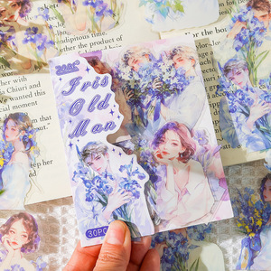 30 autocollants par paquet Langue de thé et série de chansons Caractère Fleur Manuel Matériel Autocollants - Product Image 2