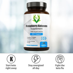 Private Label Raspberry Ketones <b>Supplement</b> Capsules GLP-1 Supports Healthy Metabolism Antioxidants Weight Management Adult - Product Image 4