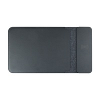 Tapis de souris multifonction pour ordinateur portable en PU avec chargement sans fil à port unique, pochette pour ordinateur portable avec interface USB et design pliable