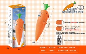 Stylo en plastique en forme de carotte mignon en gros avec enregistreur vocal intégré, temps d'enregistrement de 60 secondes pour les enfants de 5 à 7 ans - Product Image 6