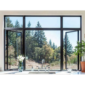 Fenêtre à battants en aluminium à rupture de pont thermique, insonorisée et résistante aux ouragans, personnalisable, <span class=keywords><strong>prix</strong></span> usine économique - Product Image 1