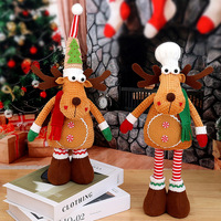 Nouvelle Poupée Rétractable Renne de Noël, Décoration d'Intérieur en Tissu, Style Adorable, Réutilisable et Durable
