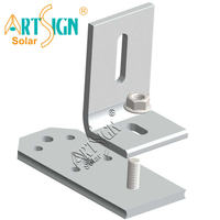 Plaque de fixation inférieure solaire étanche en aluminium pour panneau solaire, avec pied en L/support de rail, pour fixation de panneaux décoratifs sur toiture en tuiles asphaltiques, résistante au vent de 60 m/s