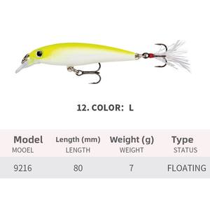 Cebo biónico <span class=keywords><strong>de</strong></span> pececillo flotante <span class=keywords><strong>de</strong></span> fundición larga <span class=keywords><strong>de</strong></span> 80mm/7g, Material ABS para carpa para <span class=keywords><strong>pez</strong></span> mandarín, <span class=keywords><strong>pez</strong></span> rayado blanco, pesca 9216 - Product Image 4