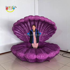 Accesorios de escenario con tema oceánico, Concha inflable púrpura para decoración de escenario - Product Image 2