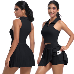 Frauen High Waist Plissee Sport Minirock Gym Golf Laufs horts mit Taschen Yoga Fitness Tennis Wear - Product Image 6