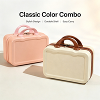 Mini trousse à cosmétiques Macaron ABS, boîte de rangement pour maquillage avec fermeture éclair et sangle élastique, mini valise rigide portable pour femmes OEM