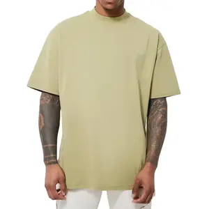 Fournisseur de t-shirts t-shirts 300 g/m² en coton épais t-shirts à imprimé personnalisé t-shirts pour hommes avec épaules tombantes et col rond