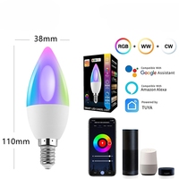 Ampoule de plafond intelligente Tuya GU10 E14 E26 WiFi fonctionne avec Alexa, ampoule RGB pour l'éclairage intérieur de la maison